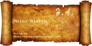 Heisz Aletta névjegykártya